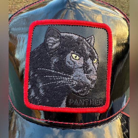 Black Panther Forever Patent Leather Trucker SnapBack Hat - Picture 2 of 7